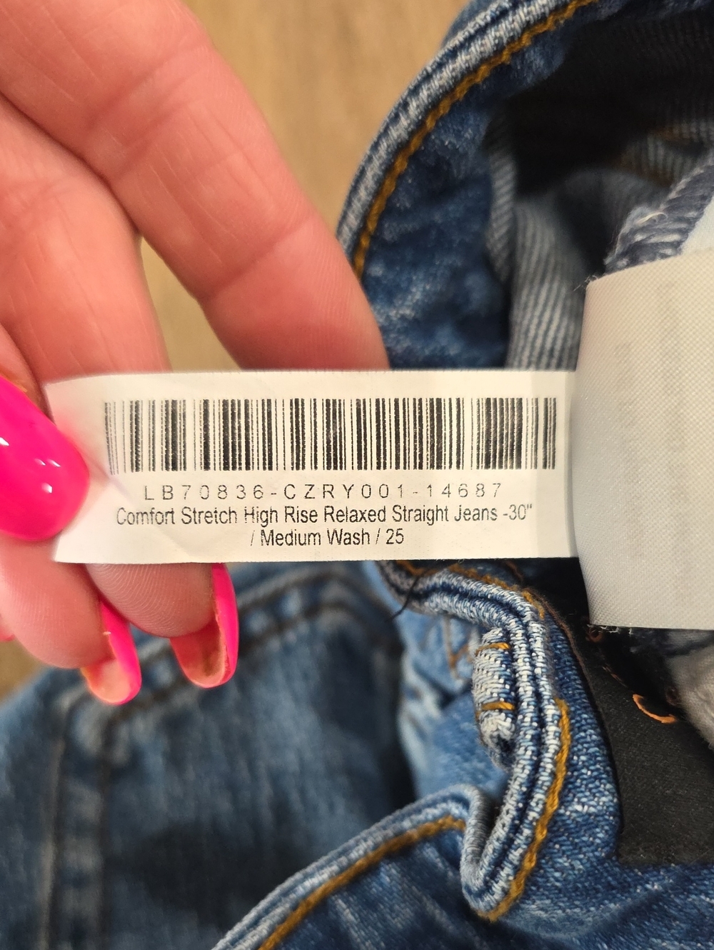 Quince Size 25 Comfort Stretch High Rise Relaxed Straight Jeans - Picture 5 of 5